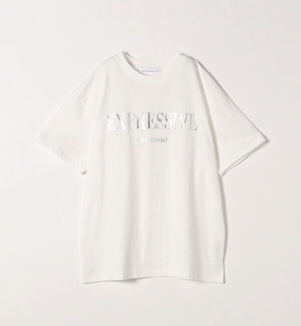 quaranciel「quaranciel:〈洗濯機可能〉クルーネック コットン ロゴ プリント TEE」|Tシャツ・カットソー|