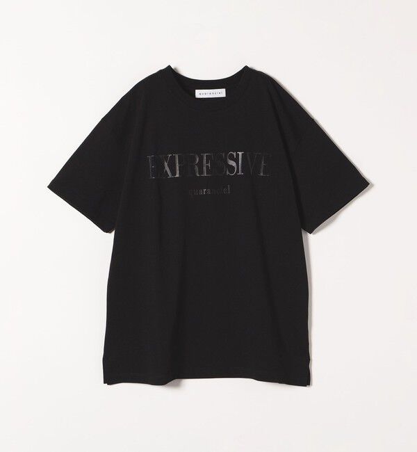 quaranciel「quaranciel:〈洗濯機可能〉クルーネック コットン ロゴ プリント TEE」|Tシャツ・カットソー|