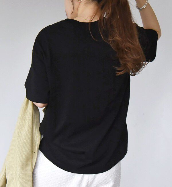 quaranciel「quaranciel:〈洗濯機可能〉クルーネック コットン ロゴ プリント TEE」|Tシャツ・カットソー|