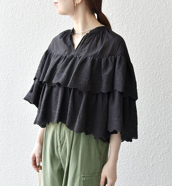 SHIPS any「bon_meur:〈洗濯機可能〉レース ティアード ボリューム ブラウス」|シャツ・ブラウス|