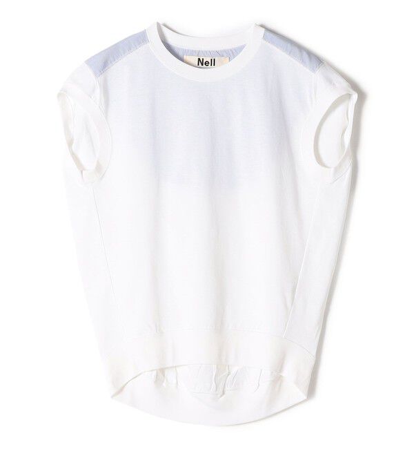 SHIPS for women「【SHIPS別注】Nell:〈手洗い可能〉ストライプ コンビ プルオーバー」|Tシャツ・カットソー|ホワイト