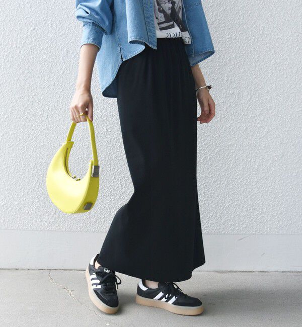 SHIPS for women「〈UVカット / 手洗い可能〉リブ ジャージー 2WAY ストレッチ スカート」|スカート|