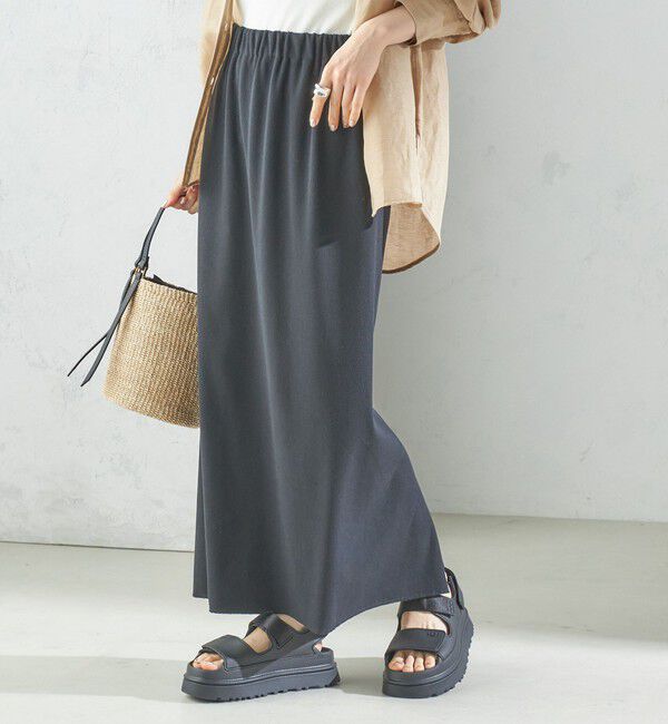 SHIPS for women「〈UVカット / 手洗い可能〉リブ ジャージー 2WAY ストレッチ スカート」|スカート|