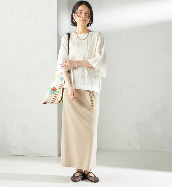 SHIPS for women「〈UVカット / 手洗い可能〉リブ ジャージー 2WAY ストレッチ スカート」|スカート|