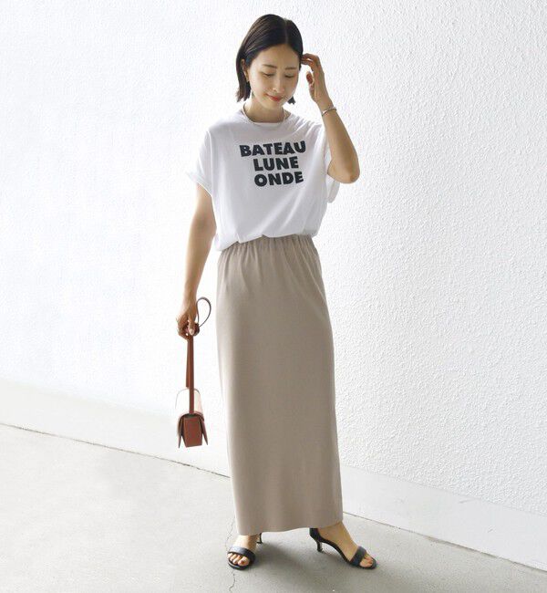 SHIPS for women「〈UVカット / 手洗い可能〉リブ ジャージー 2WAY ストレッチ スカート」|スカート|