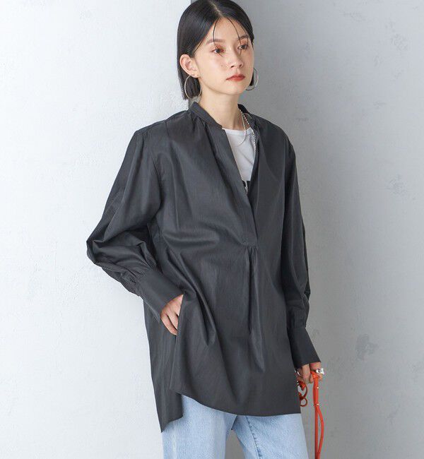 SHIPS for women「〈手洗い可能〉コットン ギャザー チュニック ブラウス」|シャツ・ブラウス|