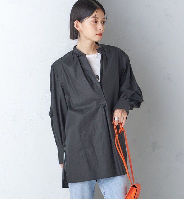 SHIPS for women「〈手洗い可能〉コットン ギャザー チュニック ブラウス」|シャツ・ブラウス|