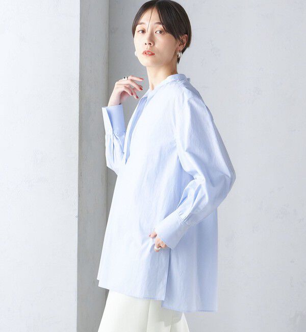 SHIPS for women「〈手洗い可能〉コットン ギャザー チュニック ブラウス」|シャツ・ブラウス|