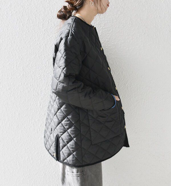 SHIPS any「Traditional Weatherwear: ARKLEY キルティング ミドル ノーカラー コート」|ノーカラーコート|