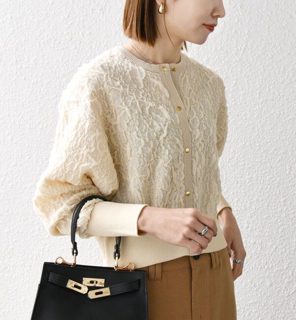 SHIPS any「SHIPS any:〈手洗い可能〉ジャカード バンピー コンパクト カーディガン」|カーディガン|