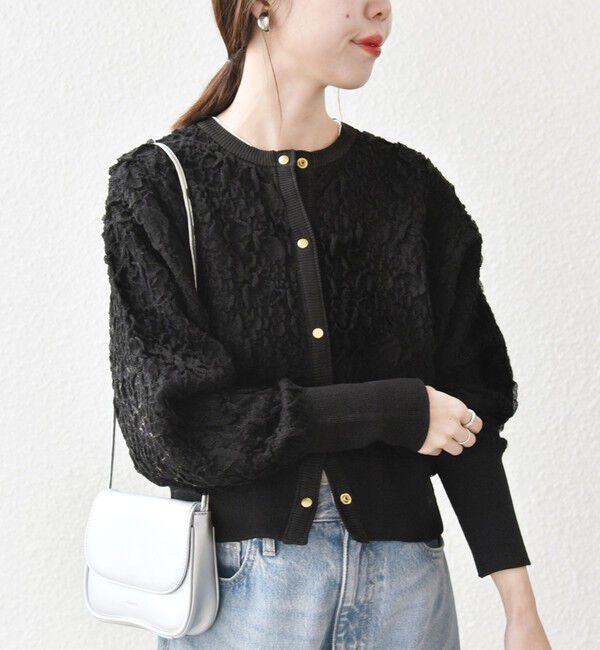 SHIPS any「SHIPS any:〈手洗い可能〉ジャカード バンピー コンパクト カーディガン」|カーディガン|