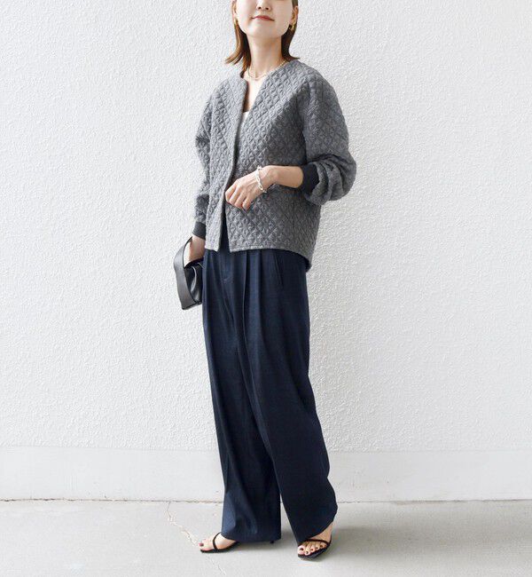 SHIPS for women「【WEB限定】〈手洗い可能〉キルティング ジャカード カーディガン」|カーディガン|