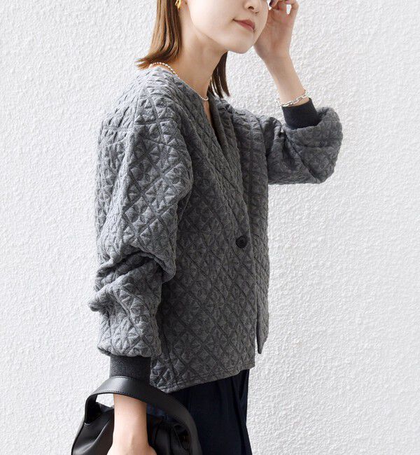 SHIPS for women「【WEB限定】〈手洗い可能〉キルティング ジャカード カーディガン」|カーディガン|