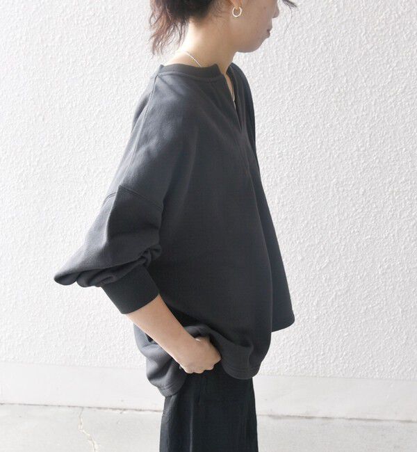 SHIPS any「【WEB限定】SHIPS any:〈洗濯機可能〉USAコットン 裏毛 スキッパー ルーズ スウェット」|スウェット・ジャージ|