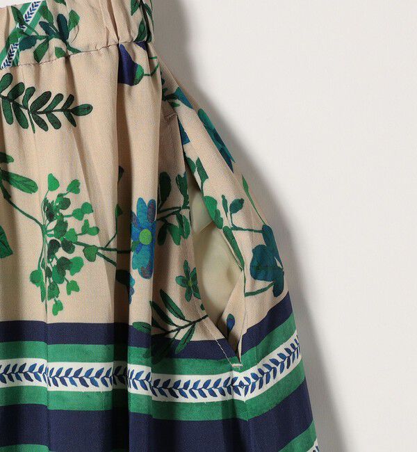 quaranciel「quaranciel: SPRINTEX フラワーパネル柄 スカーフ フレア スカート」|スカート|