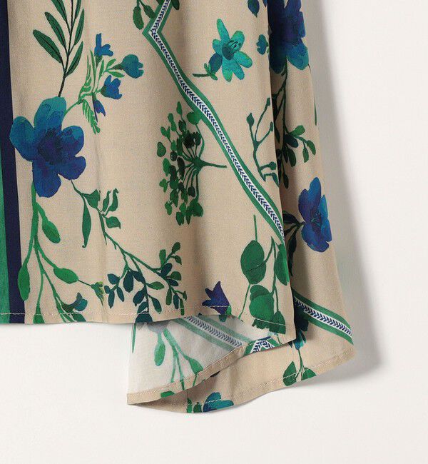 quaranciel「quaranciel: SPRINTEX フラワーパネル柄 スカーフ フレア スカート」|スカート|