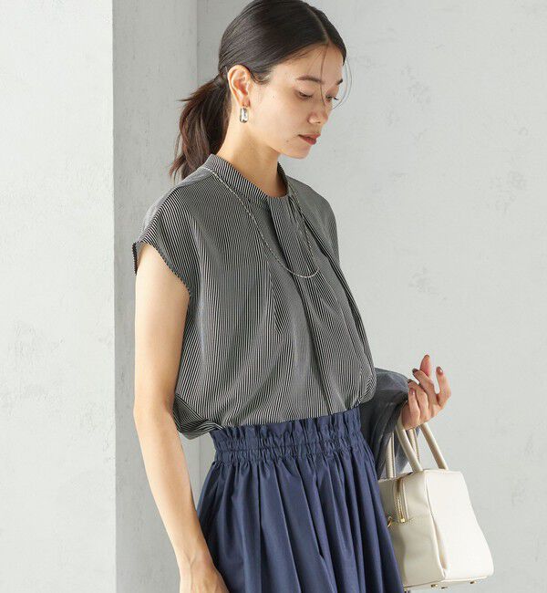 SHIPS for women「〈手洗い可能〉タック タイ フレンチ スリーブ ブラウス」|シャツ・ブラウス|