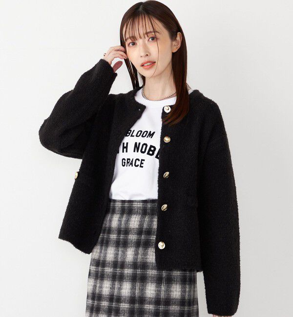 SHIPS Colors 「SHIPS Colors:〈手洗い可能〉ブークレ ニット ジャケット」|カーディガン|