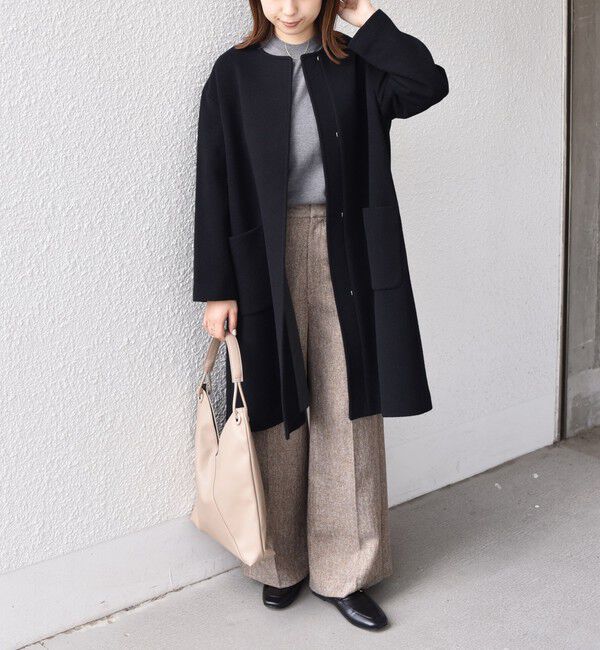 SHIPS Colors 「SHIPS Colors:SUPER100 ウール ノーカラー コート◇」|ノーカラーコート|