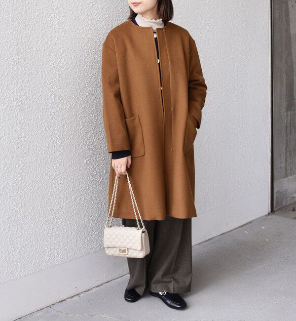 SHIPS Colors 「SHIPS Colors:SUPER100 ウール ノーカラー コート◇」|ノーカラーコート|