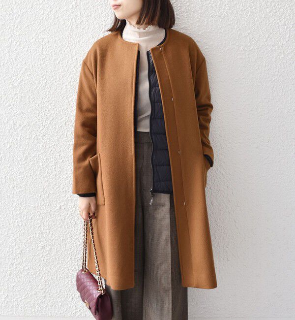 SHIPS Colors 「SHIPS Colors:SUPER100 ウール ノーカラー コート◇」|ノーカラーコート|