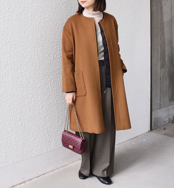 SHIPS Colors 「SHIPS Colors:SUPER100 ウール ノーカラー コート◇」|ノーカラーコート|