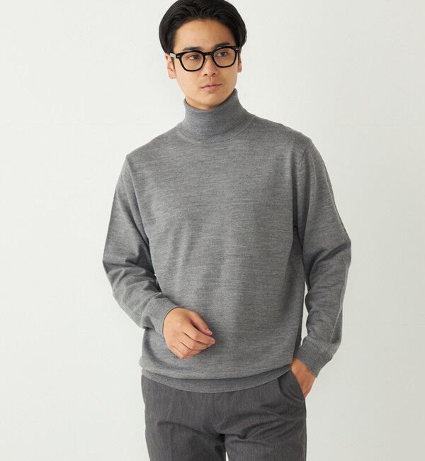 SHIPS Colors 「SHIPS Colors:〈手洗い可能〉アンチピリング 12ゲージ タートルネック ニット」|ニット・セーター|グレー
