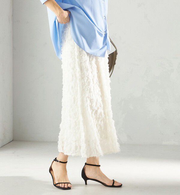 SHIPS for women「〈手洗い可能〉シアー カット ジャカード フレア スカート（セレモニー対応可）」|スカート|