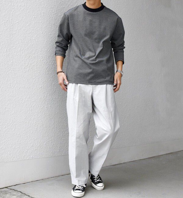 SHIPS any「SHIPS any: コットン/ナイロン ワッシャー 2タック セミワイド イージー パンツ◇」|チノ|