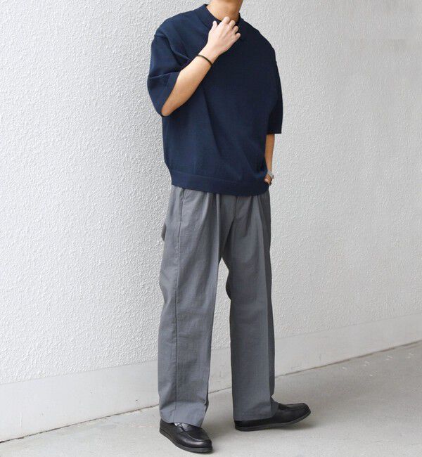 SHIPS any「SHIPS any: コットン/ナイロン ワッシャー 2タック セミワイド イージー パンツ◇」|チノ|