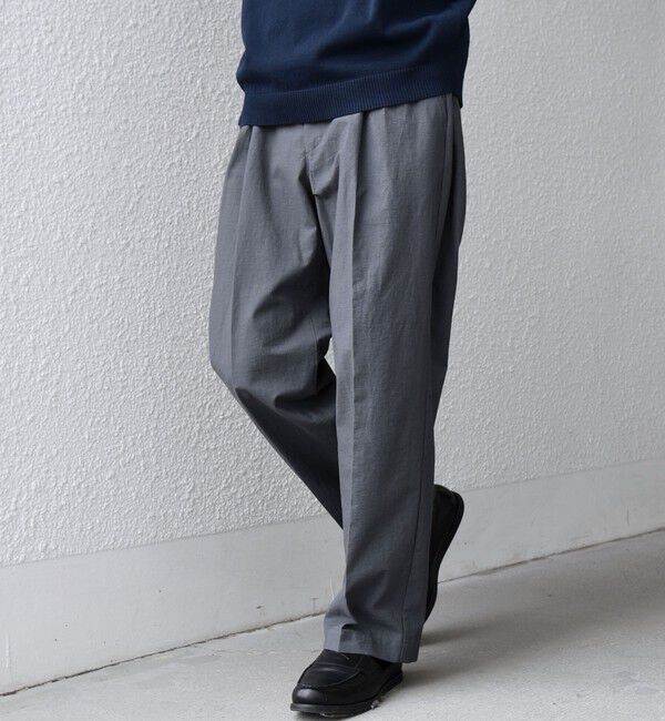 SHIPS any「SHIPS any: コットン/ナイロン ワッシャー 2タック セミワイド イージー パンツ◇」|チノ|