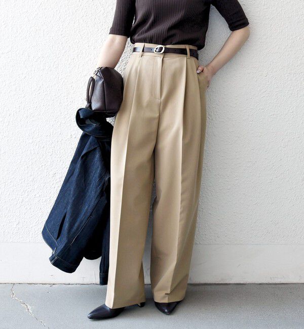 SHIPS any「《一部追加予約》SHIPS any:〈手洗い可能〉2タック ワイド パンツ」|スラックス|