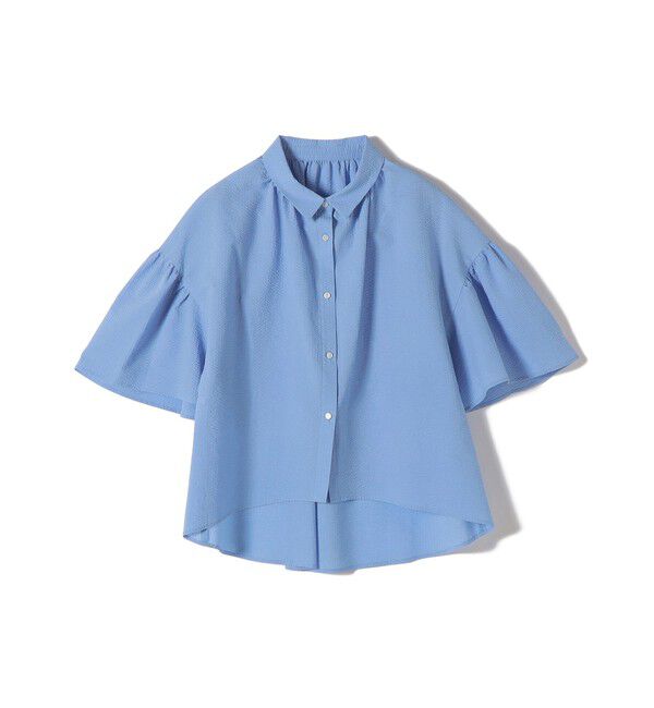 SHIPS for women「【WEB限定】〈手洗い可能〉サッカー ギャザー シャツ 羽織」|シャツ・ブラウス|