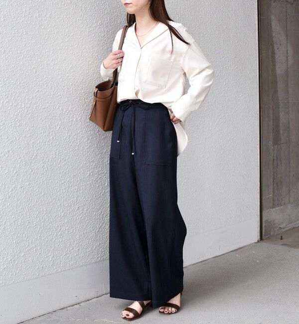 SHIPS Colors 「SHIPS Colors:〈洗濯機可能〉ジョーゼット Vネック ラペル ブラウス」|シャツ・ブラウス|