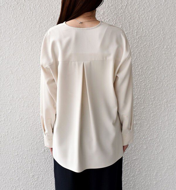 SHIPS Colors 「SHIPS Colors:〈洗濯機可能〉ジョーゼット Vネック ラペル ブラウス」|シャツ・ブラウス|