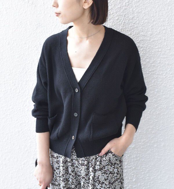 SHIPS Colors 「SHIPS Colors:〈手洗い可能〉ペーパー ライク フリンジ ポケット カーディガン◆」|カーディガン|