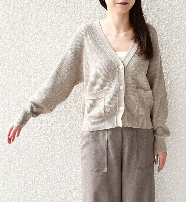 SHIPS Colors 「SHIPS Colors:〈手洗い可能〉ペーパー ライク フリンジ ポケット カーディガン◆」|カーディガン|