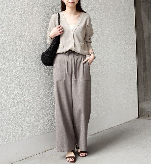 SHIPS Colors 「SHIPS Colors:〈手洗い可能〉ペーパー ライク フリンジ ポケット カーディガン◆」|カーディガン|