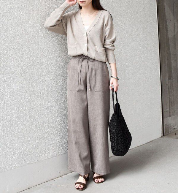 SHIPS Colors 「SHIPS Colors:〈手洗い可能〉ペーパー ライク フリンジ ポケット カーディガン◆」|カーディガン|