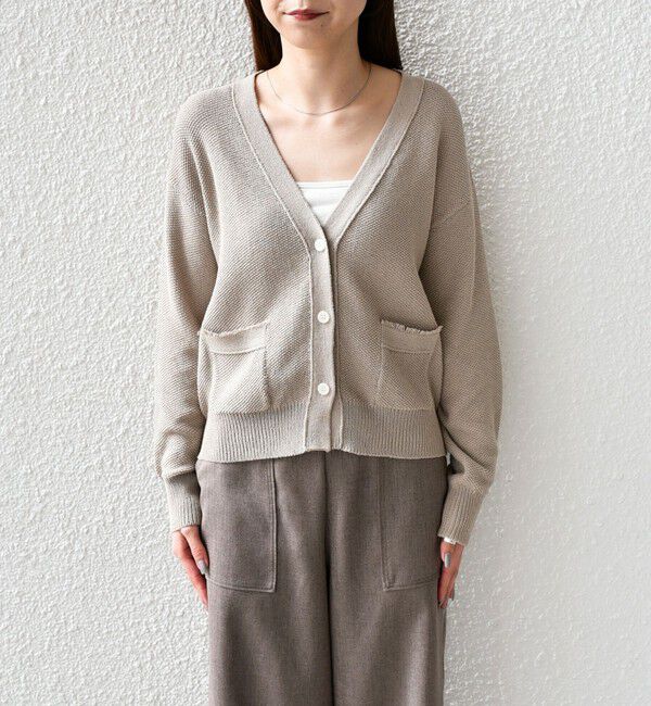 SHIPS Colors 「SHIPS Colors:〈手洗い可能〉ペーパー ライク フリンジ ポケット カーディガン◆」|カーディガン|