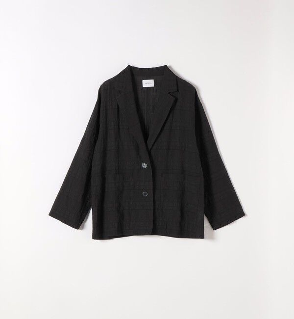 SHIPS any「SHIPS any:〈手洗い可能〉シアー チェック ルーズ テーラード シングル ジャケット」|テーラードジャケット|