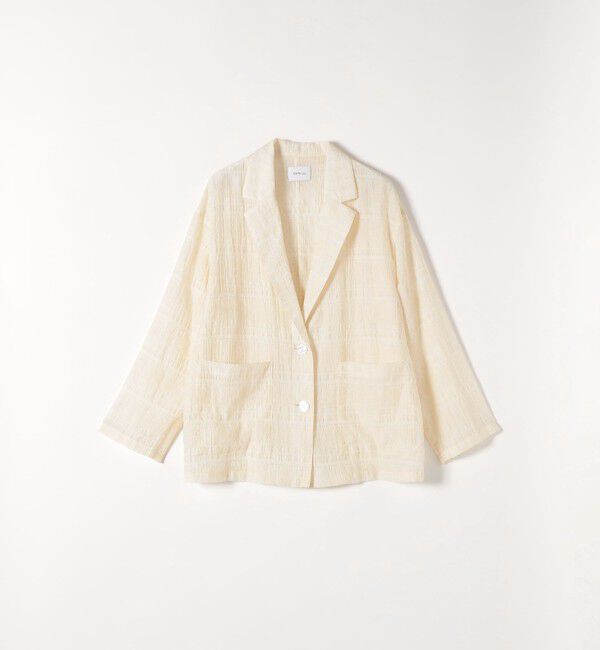 SHIPS any「SHIPS any:〈手洗い可能〉シアー チェック ルーズ テーラード シングル ジャケット」|テーラードジャケット|