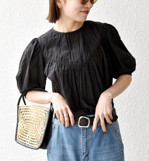 SHIPS any「SHIPS any:〈洗濯機可能〉キャンブリック ギャザー ヨーク パフスリーブ ブラウス」|シャツ・ブラウス|