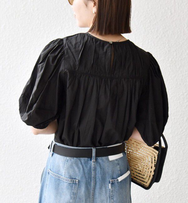 SHIPS any「SHIPS any:〈洗濯機可能〉キャンブリック ギャザー ヨーク パフスリーブ ブラウス」|シャツ・ブラウス|