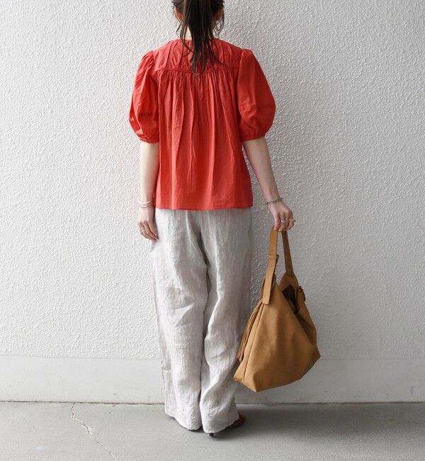 SHIPS any「SHIPS any:〈洗濯機可能〉キャンブリック ギャザー ヨーク パフスリーブ ブラウス」|シャツ・ブラウス|