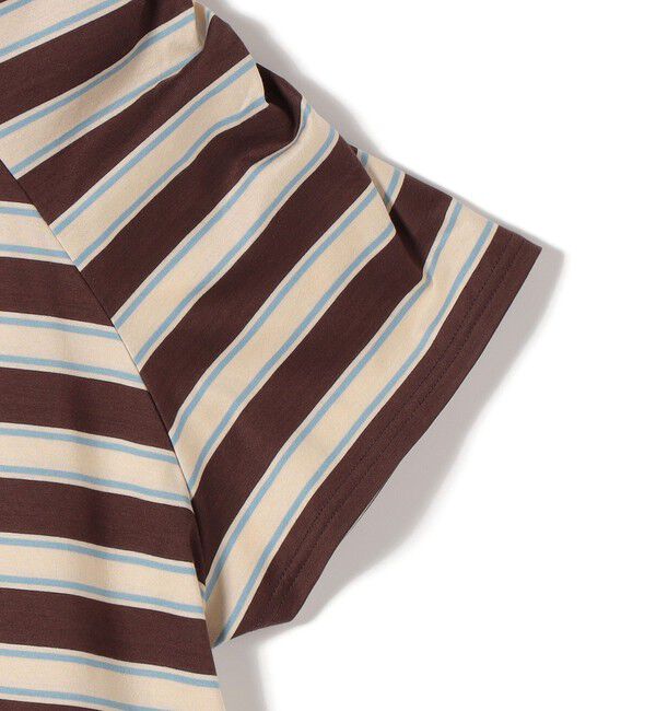 SHIPS for women「〈手洗い可能〉ボーダー / ソリッド 袖ギャザー ショートスリーブ プルオーバー」|Tシャツ・カットソー|