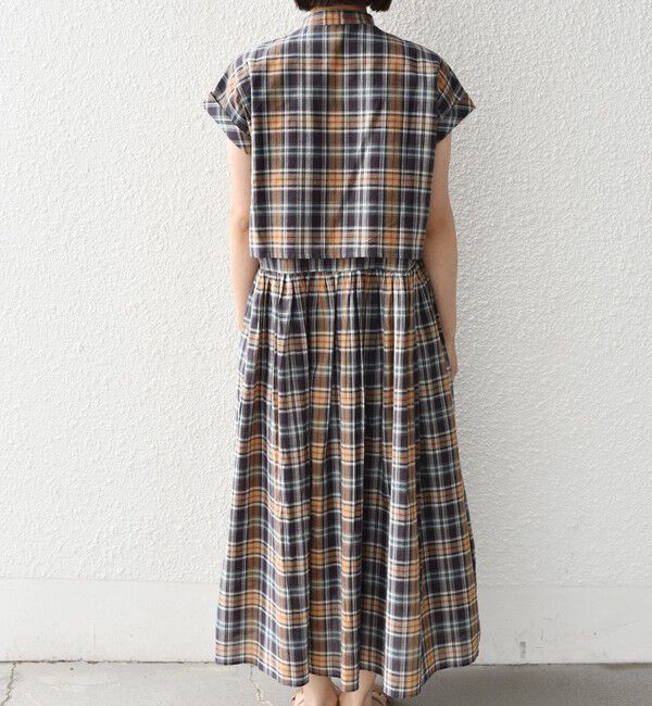 SHIPS Colors 「《予約》SHIPS Colors:〈手洗い可能〉マドラス チェック レイヤード ライク ワンピース◆」|ワンピース|