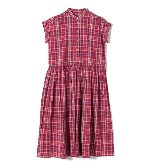 SHIPS Colors 「《予約》SHIPS Colors:〈手洗い可能〉マドラス チェック レイヤード ライク ワンピース◆」|ワンピース|ピンク