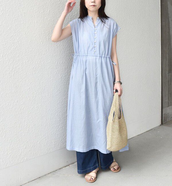 SHIPS Colors 「《予約》SHIPS Colors:〈手洗い可能〉コットン キュプラ ギャザー ワンピース◆」|ワンピース|