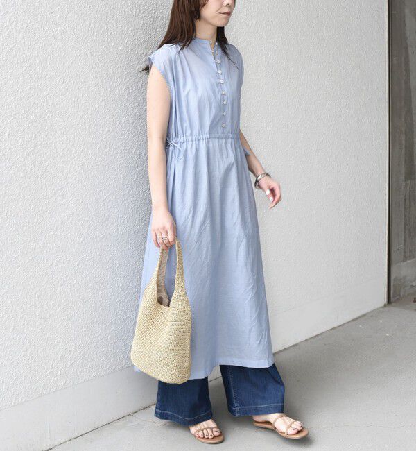 SHIPS Colors 「《予約》SHIPS Colors:〈手洗い可能〉コットン キュプラ ギャザー ワンピース◆」|ワンピース|